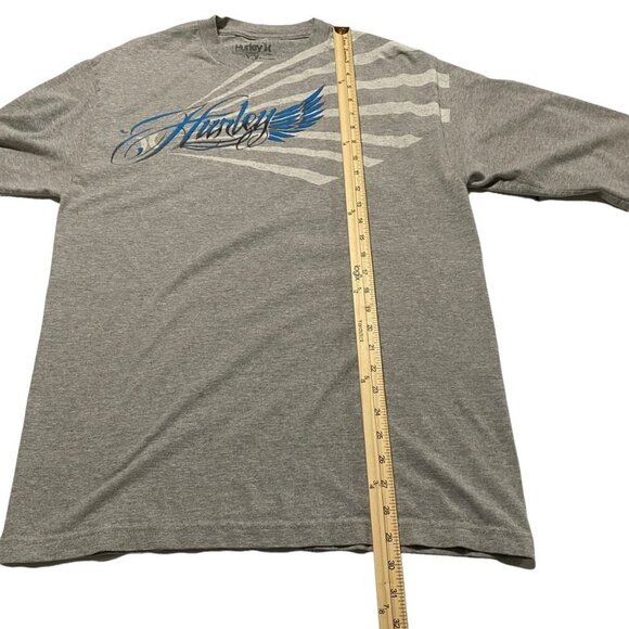 Hurley Men's Long Sleeve Large Gray and Blue T-Shirt. Good Preowned Condition - Picture 6 of 6